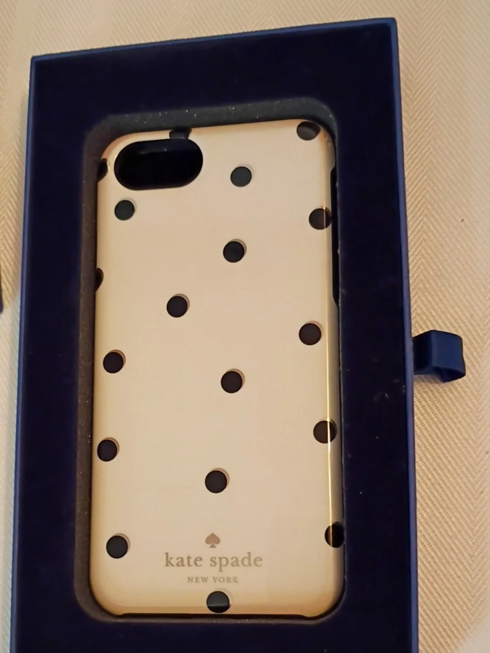 kate spade White Phone Case with Black Polka Dots